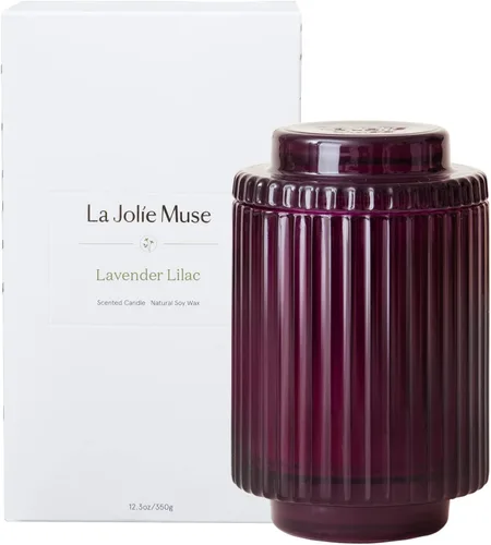 Vista 17 de LA JOLIE MUSE Starlit - Velas perfumadas de pino de abeto para el hogar Abeto dorado iluminado por estrellas