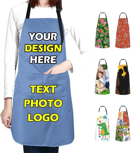Vista 31 de Delantales impermeables personalizados para diseñar tu propia imagen, logotipo, texto, añadir fotos, delantal para cocinar hornear, 33 x 27.5