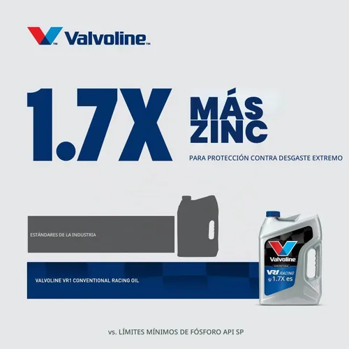 Vista 5 de Aceite de motor Valvoline VR1 Racing SAE 10W-30, 1 cuarto de galón
