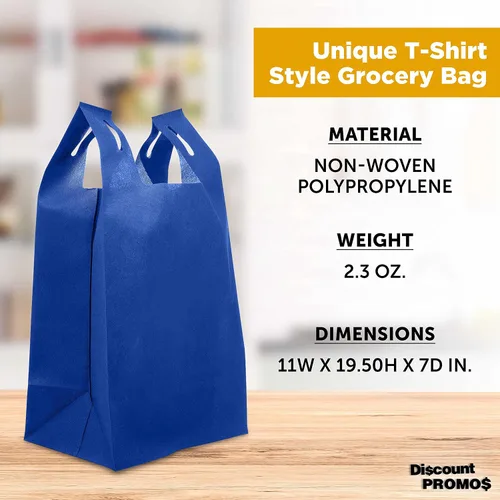 Vista 6 de DISCOUNT PROMOS Custom Bodega Lightweight Tote Bags Set of 10-100, Personalized Bulk Pack - Reusable, Grocery, Tradeshow