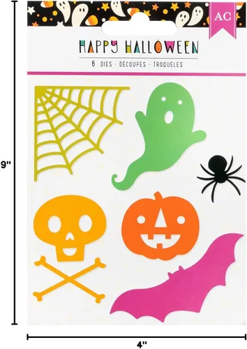 Vista 4 de American Crafts Troqueles de metal Happy Halloween, 6 piezas, troquelado