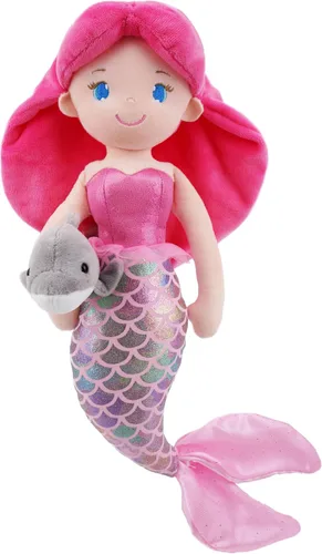 Vista 12 de June Garden 16.5" Sirena brillante Aurelia - Muñeca de felpa suave y brillante para regalo para niñas pequeñas