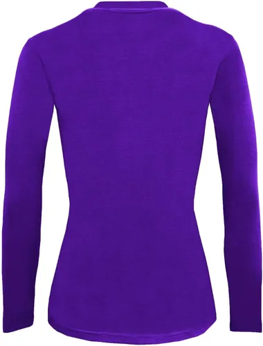 Vista 3 de Natural Uniforms - Camiseta de manga larga y cuello redondo para usar debajo de la ropa quirúrgica, para mujer