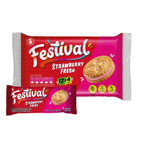 Vista 9 de Festival Galletas sándwich de crema de fresa, 14.22 onzas (paquete de 3)