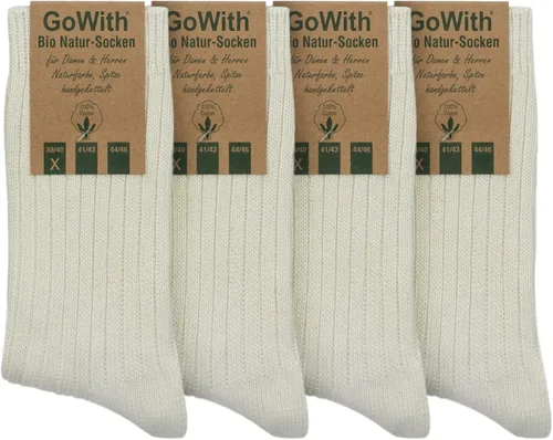 Vista 3 de GoWith 4-5 pares de calcetines unisex naturales 97% algodón, cómodos, cómodos, transpirables, sin costuras, calcetines casuales para hombres