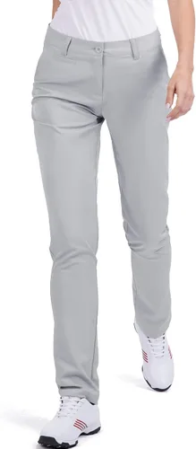 Vista 8 de [Usado] Pantalones de golf para mujer, elásticos, rectos, ligeros, transpirables, de sarga, pantalones chinos para trabajo Beige