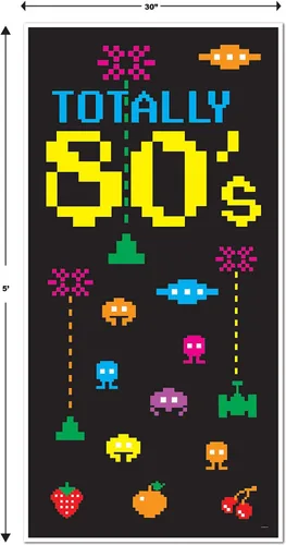 Vista 2 de Totally 80's - Cubierta de puerta para fiesta, accesorio (1 unidad) (1/paquete)