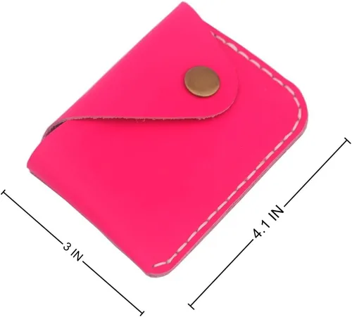 Vista 11 de Leather Card Holder Wallet, Compact Design with Slots for Cards and Cash (light brown)