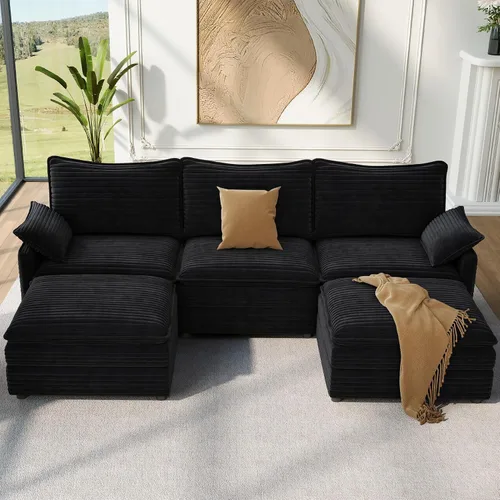 Vista 123 de Vesgantti Sofá modular de 108 pulgadas, cómodo sofá de nube con asiento profundo otomano movible, sofá modular en forma de L, sofás seccionales