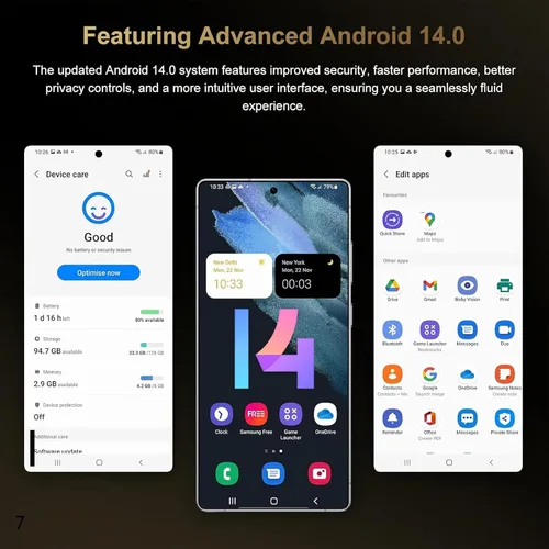 Vista 7 de Teléfono celular I25 Ultra desbloqueado, pantalla FHD+ de 7.2 pulgadas, 8 GB+256 GB, teléfono inteligente con batería de 8000 mAh, S Pen