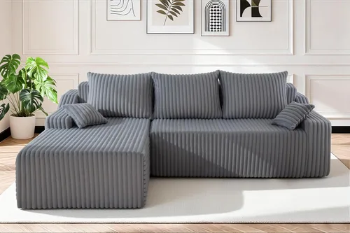 Vista 58 de HABUTWAY Sofá modular modular de 101 pulgadas con asiento profundo, moderno sofá convertible en forma de L, sofá tapizado con diván para sala