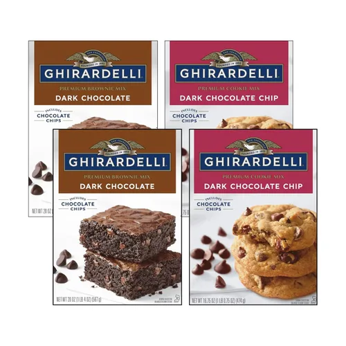 Vista 12 de Ghirardelli Brownie & Cookie Mix Variety Pack – Dark Chocolate Chip Cookie Mix (16.75 oz) & Salted Caramel Brownie Mix (16 oz), 2 Count