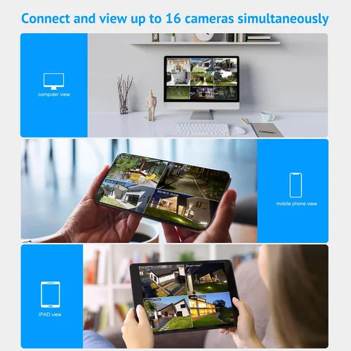 Vista 6 de LaView Cámaras de seguridad 4K de 8MP con cable para exteriores e interiores, IP65, Sensor Starlight y visión nocturna de 100 pies, detección