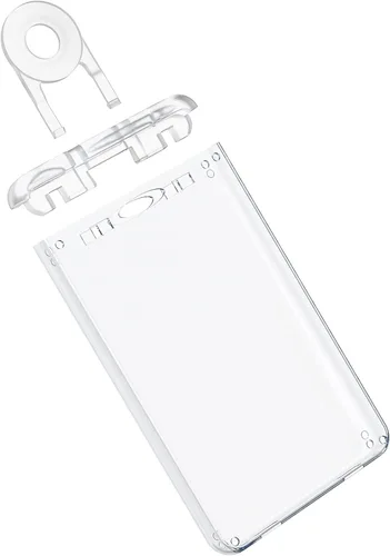 Vista 11 de Pawfly Paquete de 2 portatarjetas de identificación con bloqueo permanente para tarjetas de uso menos frecuente, estuche vertical de plástico duro