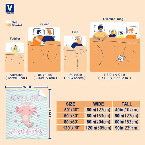 Vista 3 de Manta de Axolotl de regalo para niñas y mujeres, manta ligera con la frase "Just A Girl Who Loves Axolotls" de felpa con bonitos animales y peces