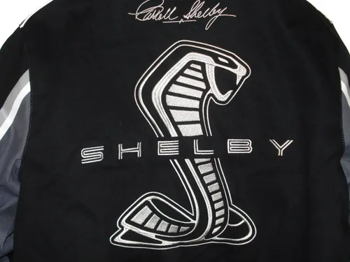 Vista 4 de Carroll Shelby Cobra Collage - Chaqueta de sarga negra para hombre por JH Design