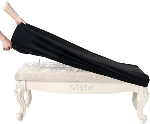 Vista 21 de SINOSSO Funda de terciopelo suave para banco de piano para 2 personas, (27.5"- 36.5") L x (12"- 16") A rectángulo elástico lavable funda protectora