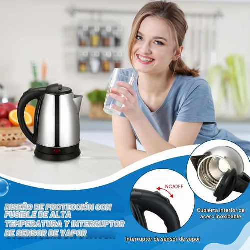 Vista 3 de Baquler Hervidor eléctrico de agua caliente de acero inoxidable con apagado automático y protección de hervor en seco, olla eléctrica de agua