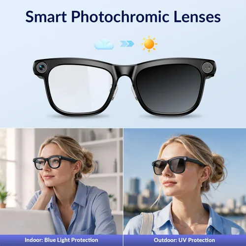 Vista 6 de Lentes inteligentes AI, carga USB-C, fotos 4K y video 1080P