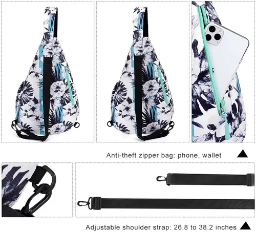 Vista 4 de HUA ANGEL Bolso bandolera para hombres y mujeres, mochila casual para viajes, senderismo, gimnasio