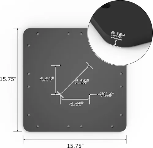 Vista 3 de PURPLE LEAF Base de placa de acero para sombrilla de patio, 15.75 pulgadas de largo x 15.75 pulgadas de ancho x 0.39 pulgadas (THK)