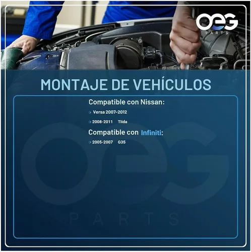 Vista 4 de OEG Parts Nuevo motor de limpiaparabrisas delantero compatible con Nissan Versa 2007-2011, Versa Hatchback 2012, Tiida 2008-11; compatible