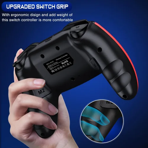 Vista 7 de Wireless Switch Controller for Switch/Lite/OLED/Swicth 2 Controller, Switch Controller Joysticks Work with iOS/Android/PC-Switch 2 Pro TURBO