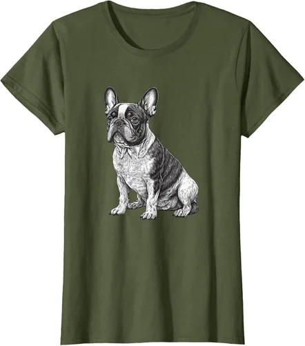 Vista 18 de Divertida camiseta francesa Bulldog francés en blanco y negro, Negro