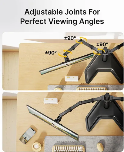 Vista 5 de MonTEK - Soporte independiente para monitor doble para pantallas de 17 a 32 pulgadas, 22 libras cada una Solid V-shaped base, dual-screen