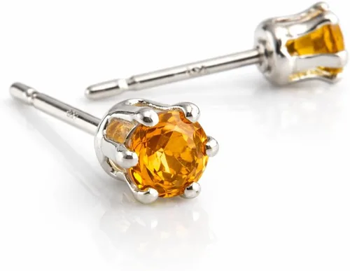 Vista 15 de 3-4mm Sterling Silver Birthstone Stud Earrings, 6-Prong