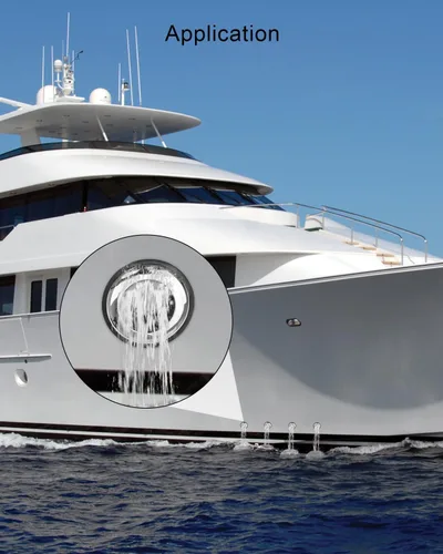 Vista 3 de Ajuste corto recto a través del casco de púas con tuerca y junta personalizada para barco RSV Yate, acero inoxidable marino 316 a través del casco