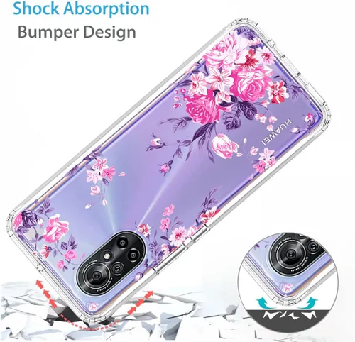 Vista 7 de Funda para Nova 8, ANG-L22B ANG-L21B con protector de pantalla de vidrio templado, suave 360 cuerpo completo, a prueba de golpes, híbrida