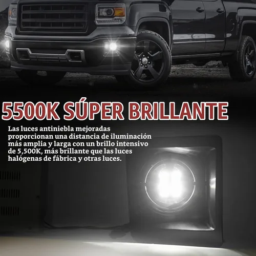 Vista 3 de BUNKER INDUST Luces antiniebla LED para GMC Sierra 1500 2014-2015, kit de lámpara antiniebla de conducción de parachoques