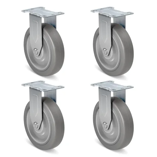 Vista 33 de Ruedas resistentes de 3 pulgadas, ruedas giratorias con frenos, ruedas de placa con rueda de goma para muebles, plataforma, camión, carrito