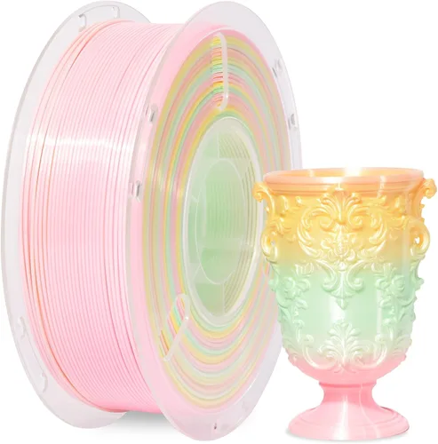 Vista 20 de Silk Rainbow 3D Printer Filament 1.75mm Multi-Color PLA Filament Fast Color Change Candy Color 3D Printing Filament, 1kg Spool Color caramelo