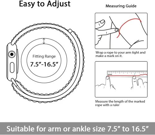 Vista 6 de IFCASE Paquete de 2 brazaletes deportivos de nailon para Apple Watch de 1.929 in 1.811 in 1.772 in 1.732 in 1.654 in 1.614 in 1.575 in iWatch Series