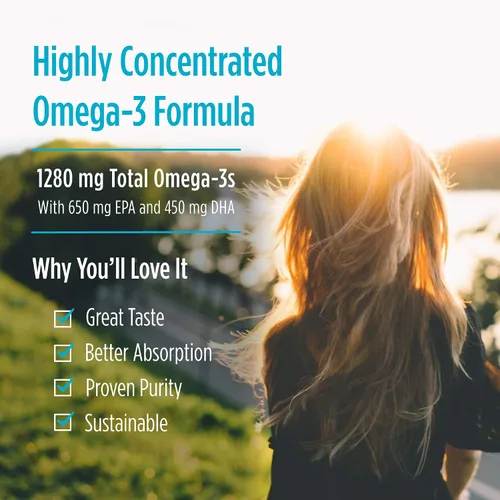 Vista 4 de Nordic Naturals ProOmega, sabor a limón - 1280 mg Omega-3 - Aceite de pescado de alta potencia con EPA y DHA - Promueve la salud del cerebro