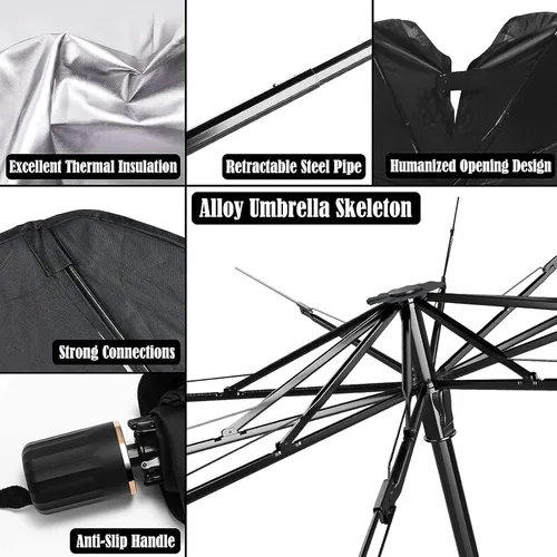 Vista 3 de Car Windshield Sun Shade Umbrella for Honda HR-V 2023 2024 2025, Foldable UV Block Sunshade Front Window, Heat Insulation Protection Vehicle Cool