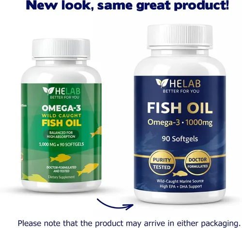 Vista 10 de Suplemento de aceite de pescado Omega 3 (90 unidades) Aceite de pescado omega3 capturado en la naturaleza, alto EPA DHA, rico en ácidos grasos
