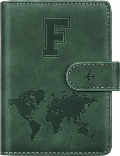 Vista 48 de Funda para Pasaporte Personalizada con Letra de la A a la Z, Billetera de Viaje con Bloqueo RFID, Funda para Pasaporte, Estuche para Pasaporte