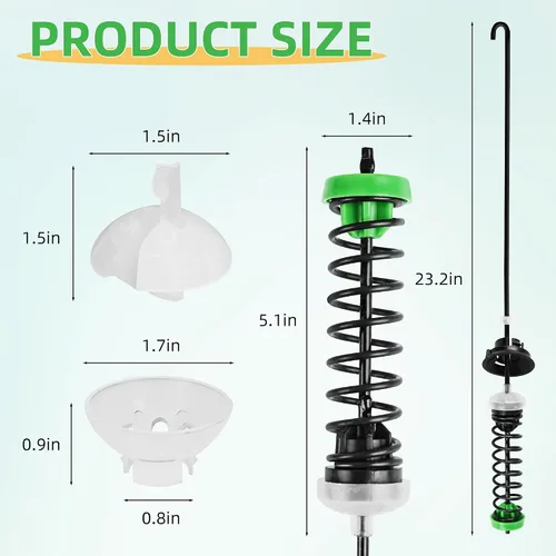 Vista 2 de Kit de barra de suspensión para lavadora Whirlpool Maytag Kenmore W11130362 WTW5000DW2 WTW5000DW3 WTW5000DW1 MVWX655DW1 MVWC565FW2 MVWC565FW1 05940
