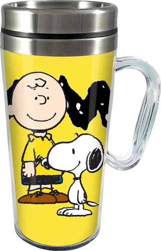 Vista 4 de Spoontiques - Taza de viaje aislada - Taza de café con logotipo de Batman - Regalo para amantes del café - Taza de café divertida - 14 oz - Negro
