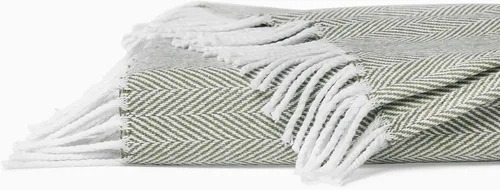 Vista 14 de Sferra Celine Herringbone, manta 100% algodón, color aguamarina