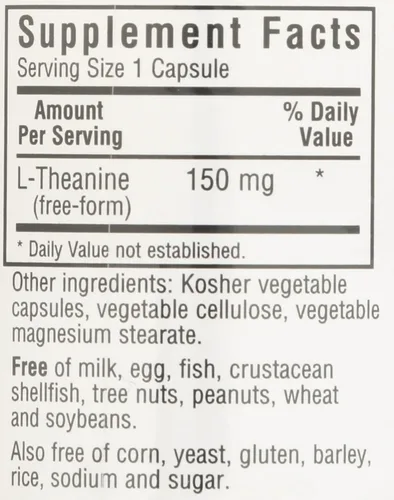 Vista 4 de BLUEBONNET NUTRICIÓN L-Teanina 200 MG, 30 CT