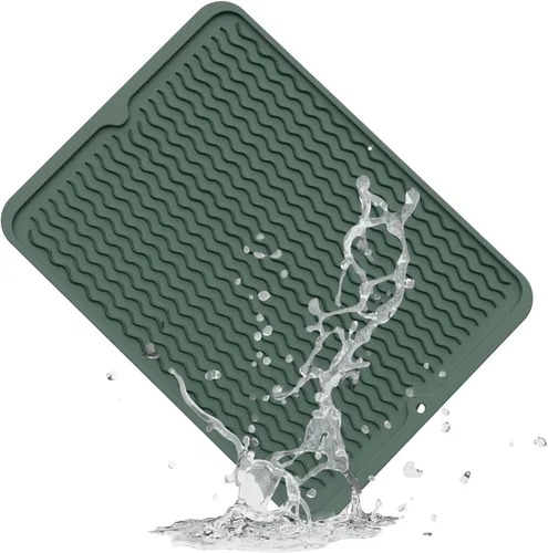 Vista 48 de ZLR 2 bandejas de silicona para fregadero (6 x 12 pulgadas/6.024 x 12.008 in) - Soporte estrecho para esponja para encimera de cocina - Tapete Negro
