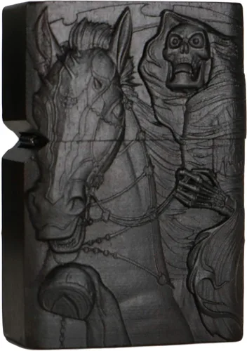 Vista 15 de Carcasa exterior de encendedor tallado en madera negra de ébano natural para kit de inserción Zippo (1000 brazos Avalokiteshvara de la diosa 3#)