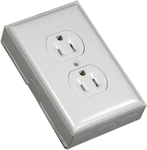 Vista 8 de Wiremold Canaleta de metal, potencia extensible, en pared, salida + caja, blanco, BW2-D (paquete de 5)