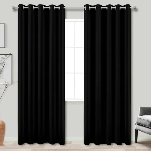Vista 143 de KOUFALL Cortinas de Baño Aqua para Ventana, Juego de 2 Paneles Decoración Costera Cortinas Cortas Opacas para Ventana Pequeña de Cocina Puerta
