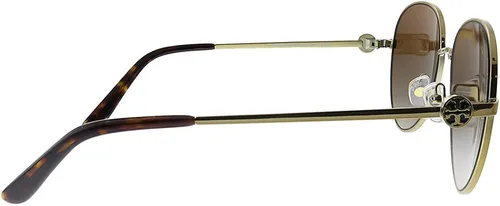Vista 3 de Tory Burch TY6082 - Lentes de sol para mujer con metal dorado brillantemarrón oscuro degradado 56