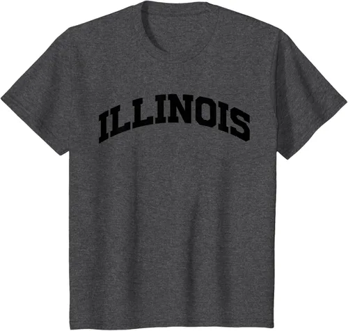 Vista 39 de Illinois Gift - Camiseta de diseño deportivo con texto universitario, gris, S